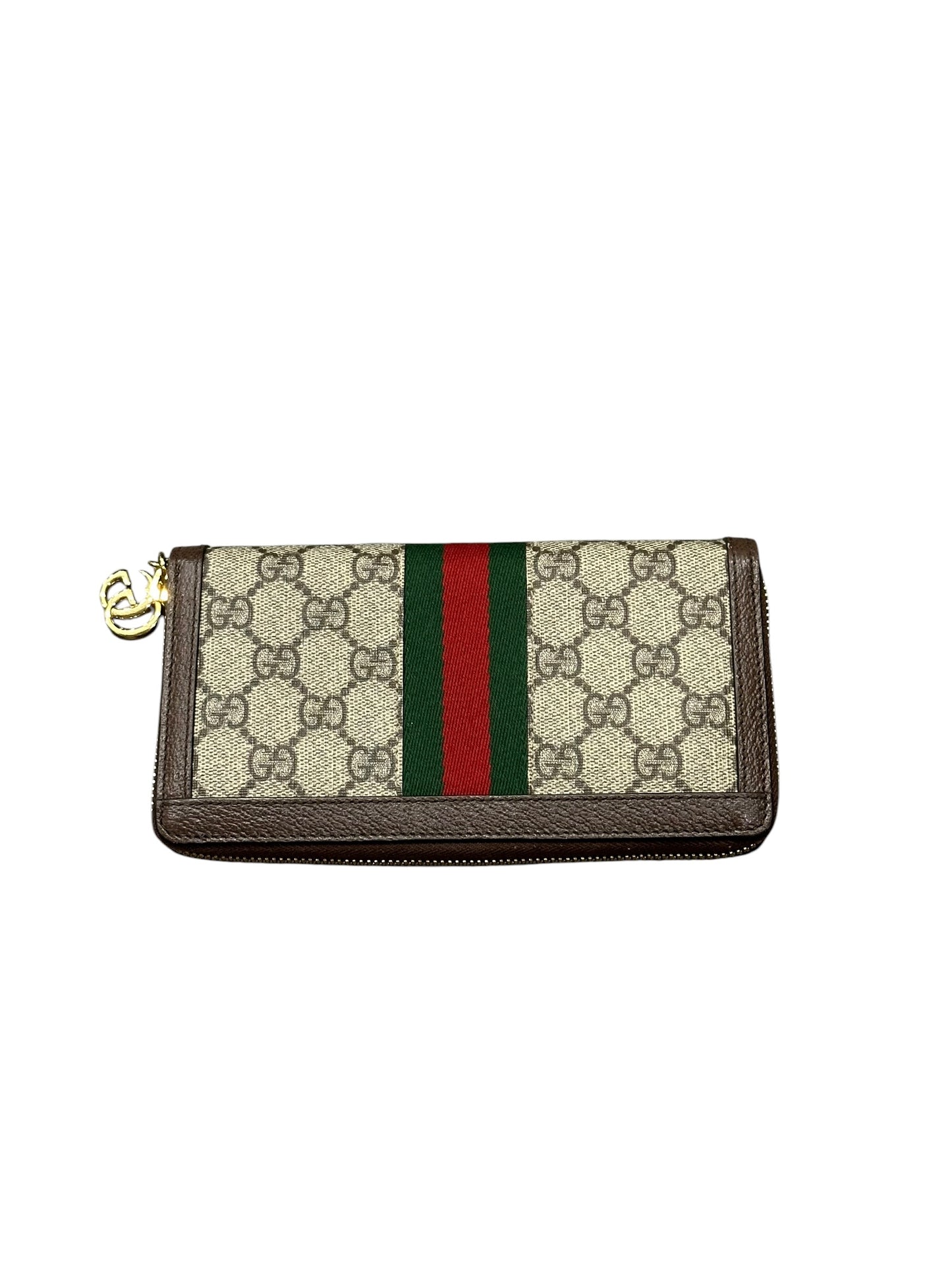GUCCI SUPREME CANVAS SIGNATURE WEB ZIP WALLET