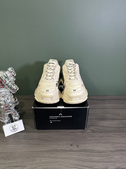 Balenciaga Triple S DIY Metal White Red