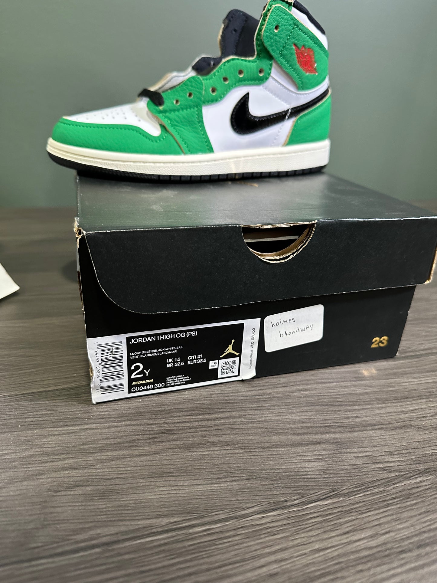 Jordan 1 High Lucky Green (PS)