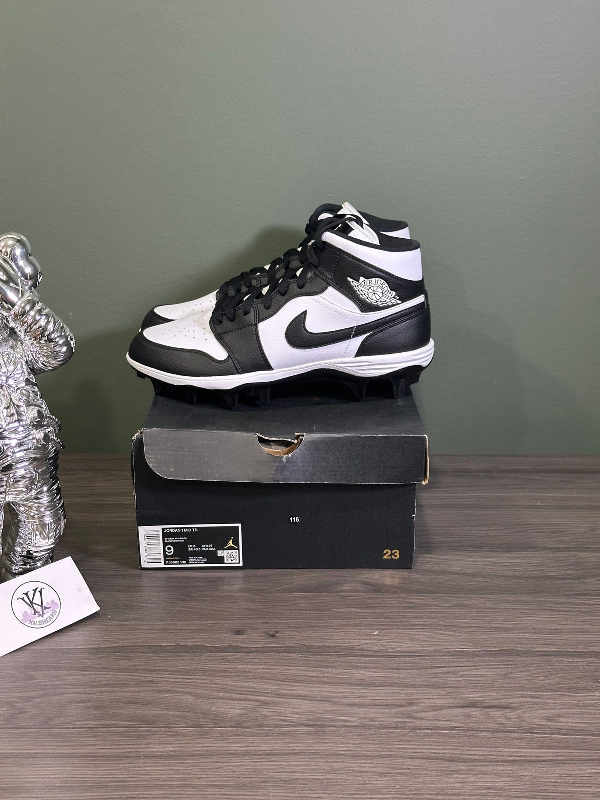 Jordan 1 Mid TD Cleat Panda