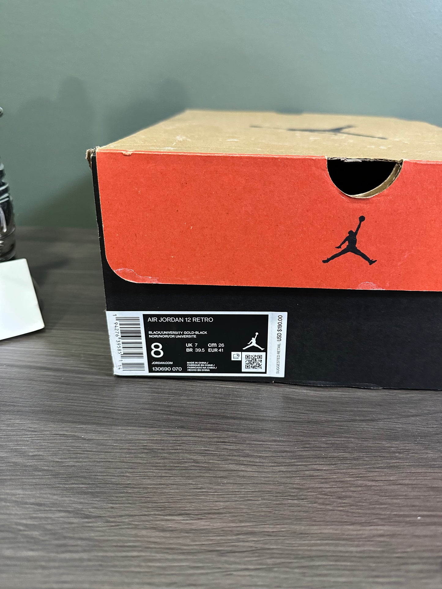 Jordan 12 Black University Gold