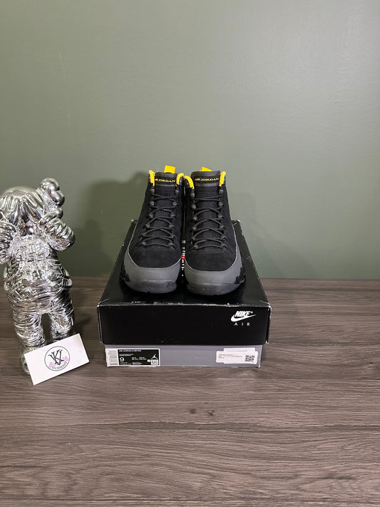 Jordan 9 Dark Charcoal University Gold