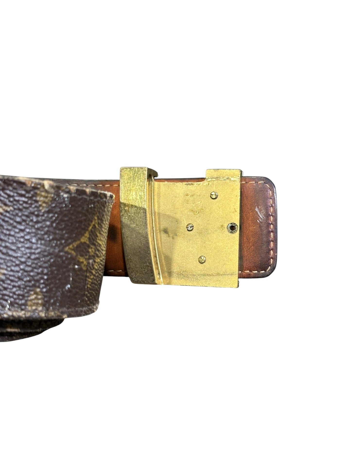 LOUIS VUITTON INITIALES LEATHER BELT BROWN