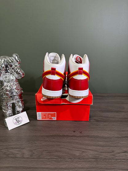 Dunk High Chenille Swoosh White Gym Red
