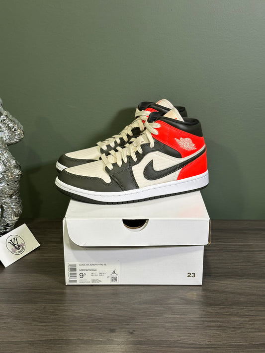Jordan 1 Mid Newsprint Light Orewood Brown