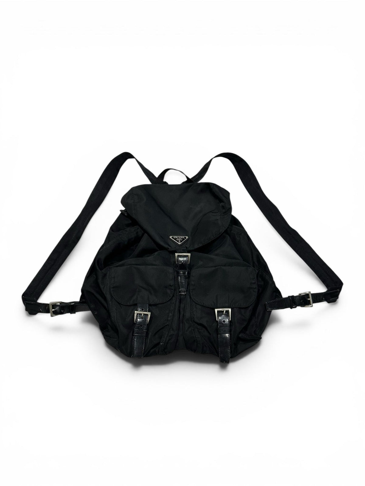 PRADA NYLON BACKPACK BLACK TRIANGLE LOGO