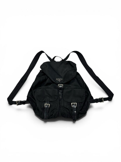 PRADA NYLON BACKPACK BLACK TRIANGLE LOGO