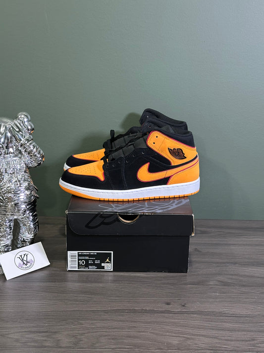 Jordan 1 Mid Fat Tongue Black Orange