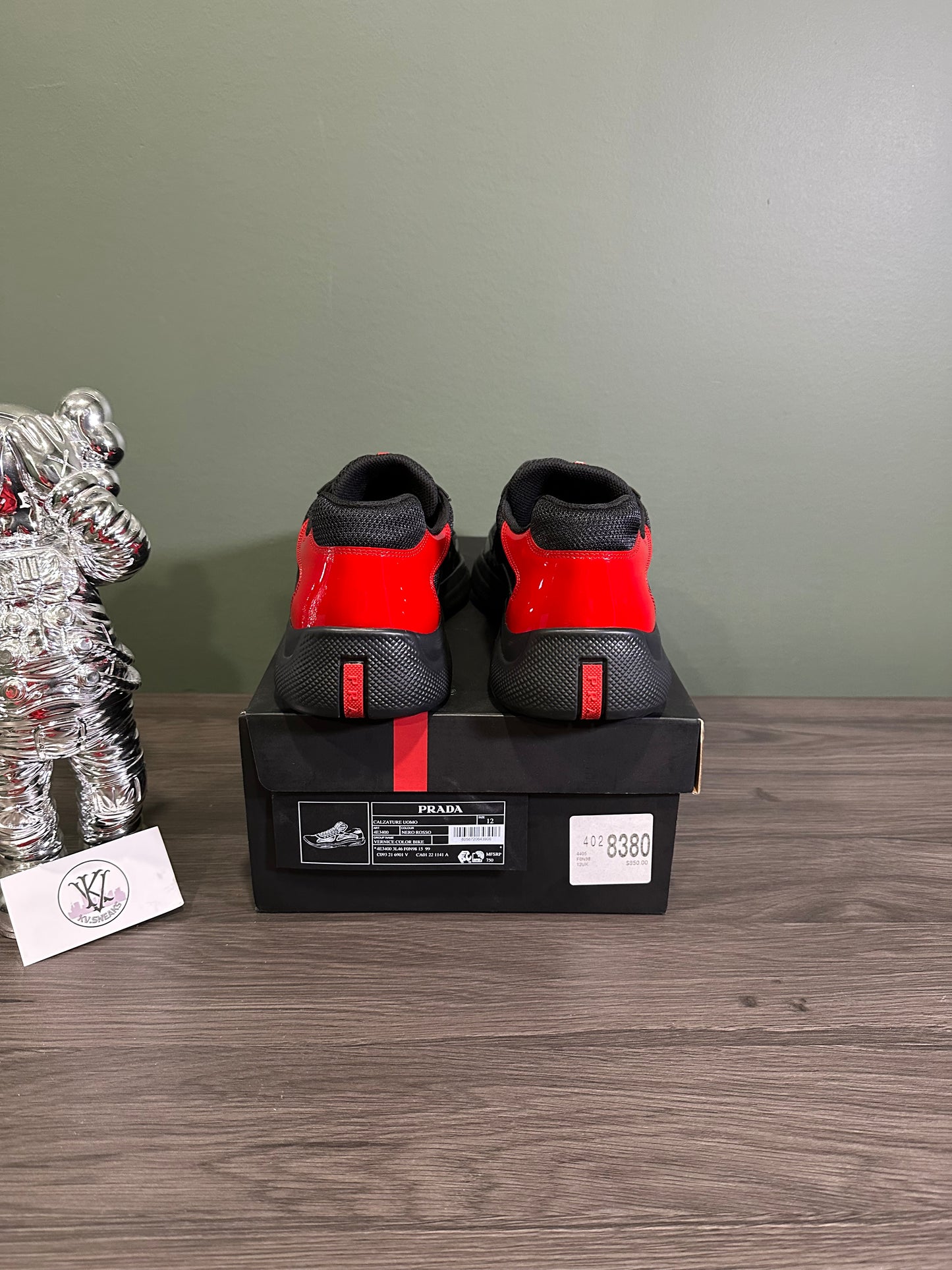 Prada America Cup Anthracite Red