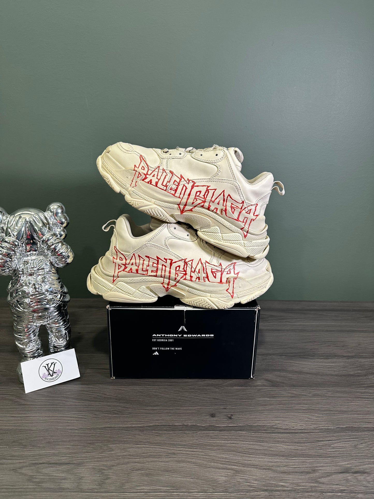 Balenciaga Triple S DIY Metal White Red