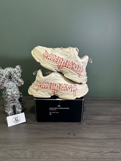 Balenciaga Triple S DIY Metal White Red