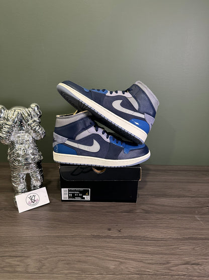 Jordan 1 Mid Craft Obsidian French Blue