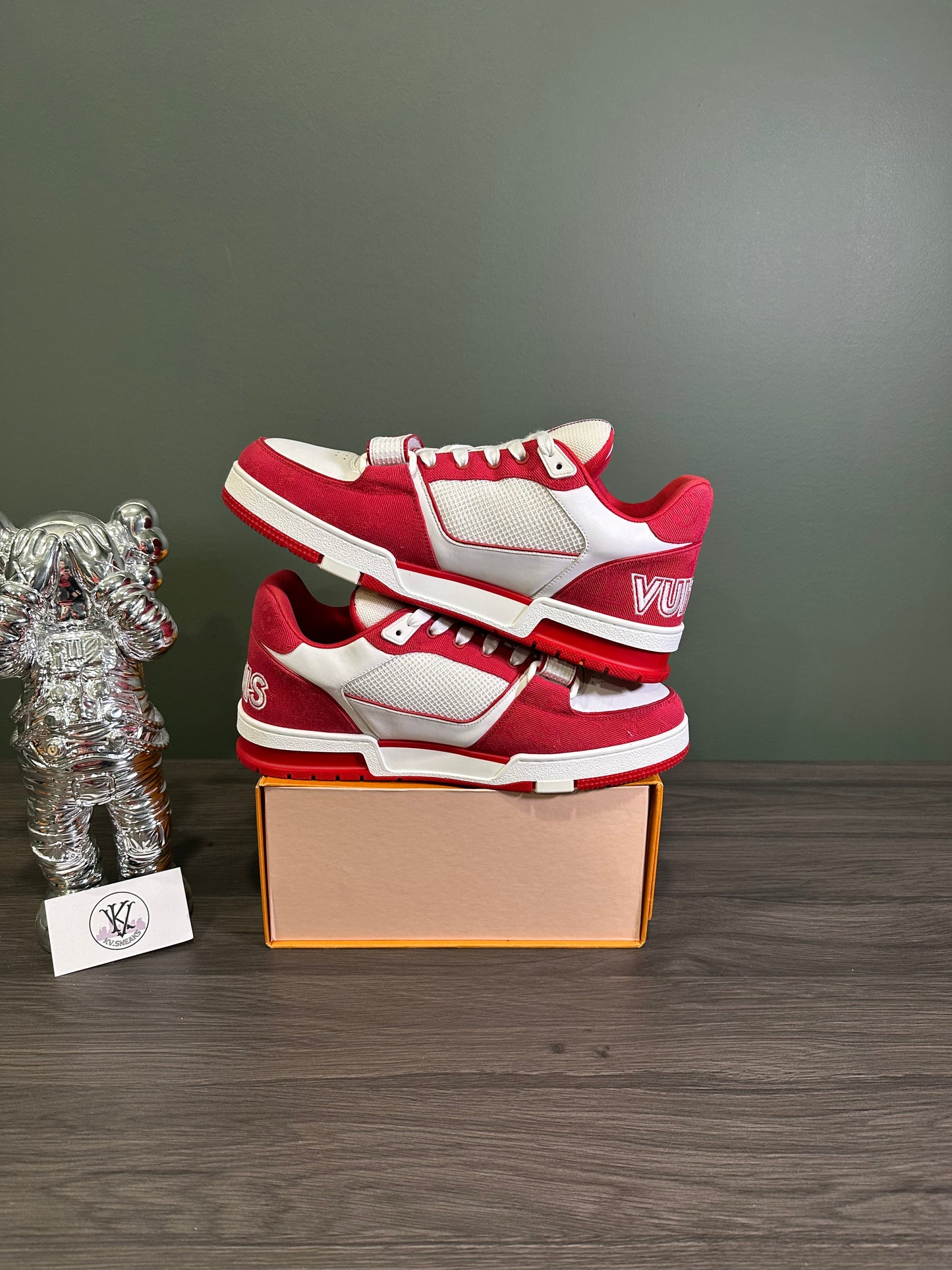 Louis Vuitton Trainer Red Monogram Denim