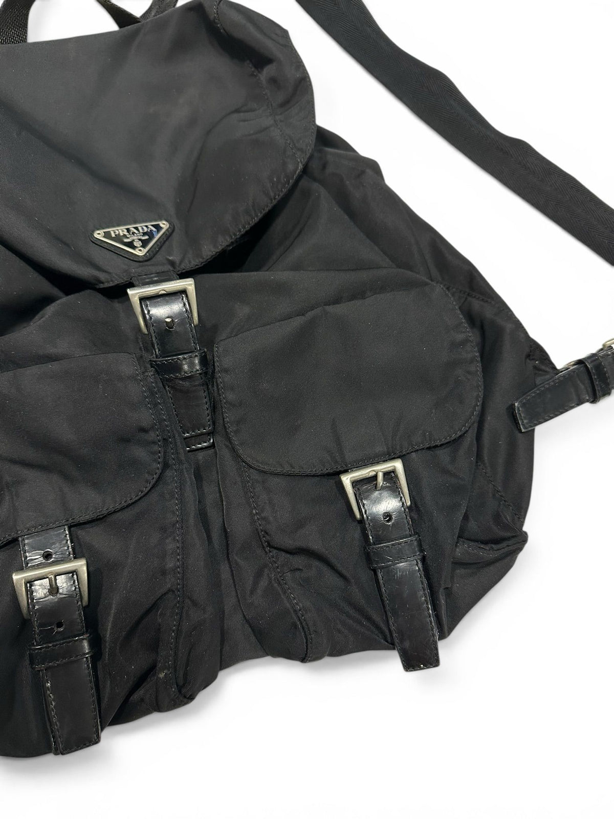 PRADA NYLON BACKPACK BLACK TRIANGLE LOGO