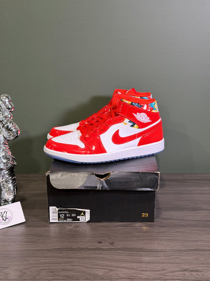 Jordan 1 Mid Barcelona Sweater Red