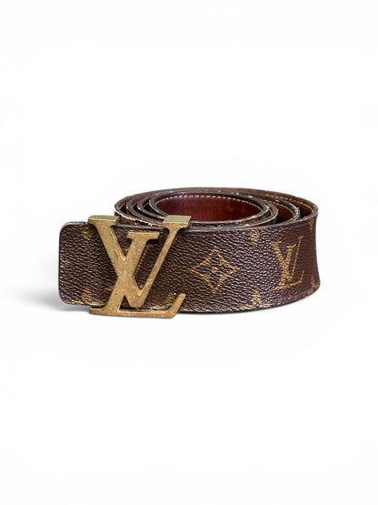 LOUIS VUITTON INITIALES LEATHER BELT BROWN
