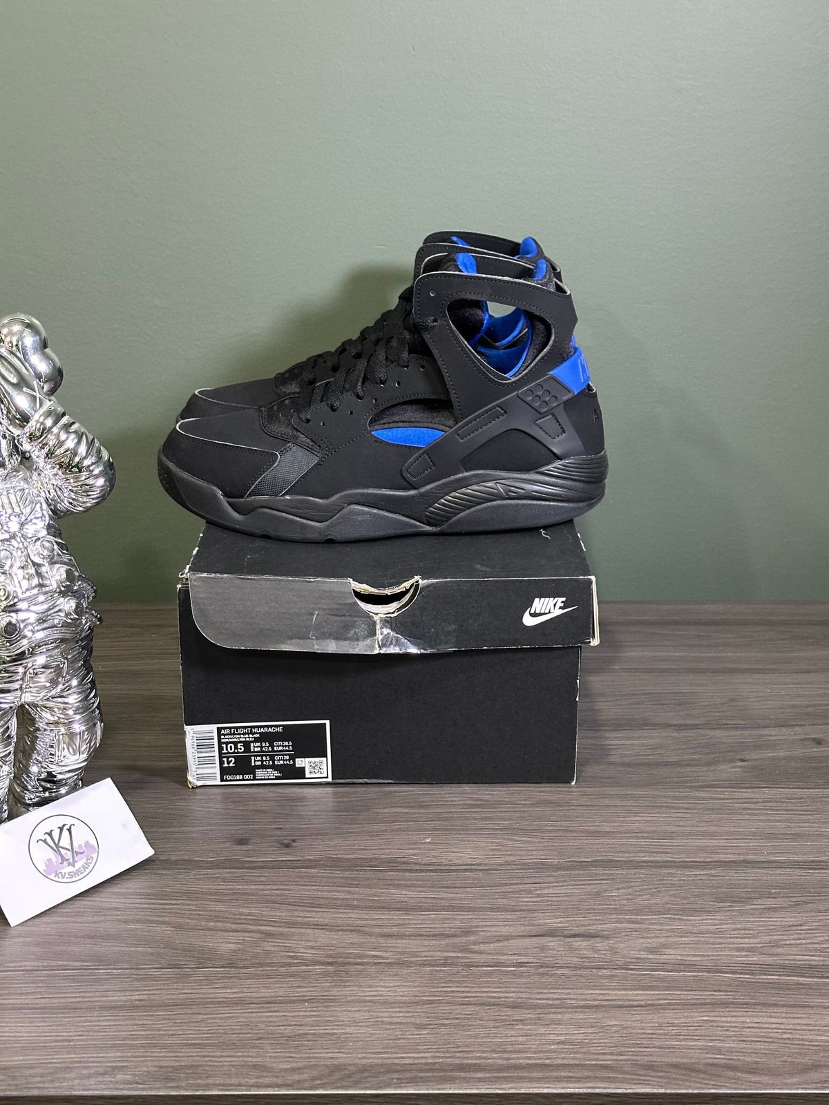Nike Air Flight Huarache Black Lyon Blue (2024)