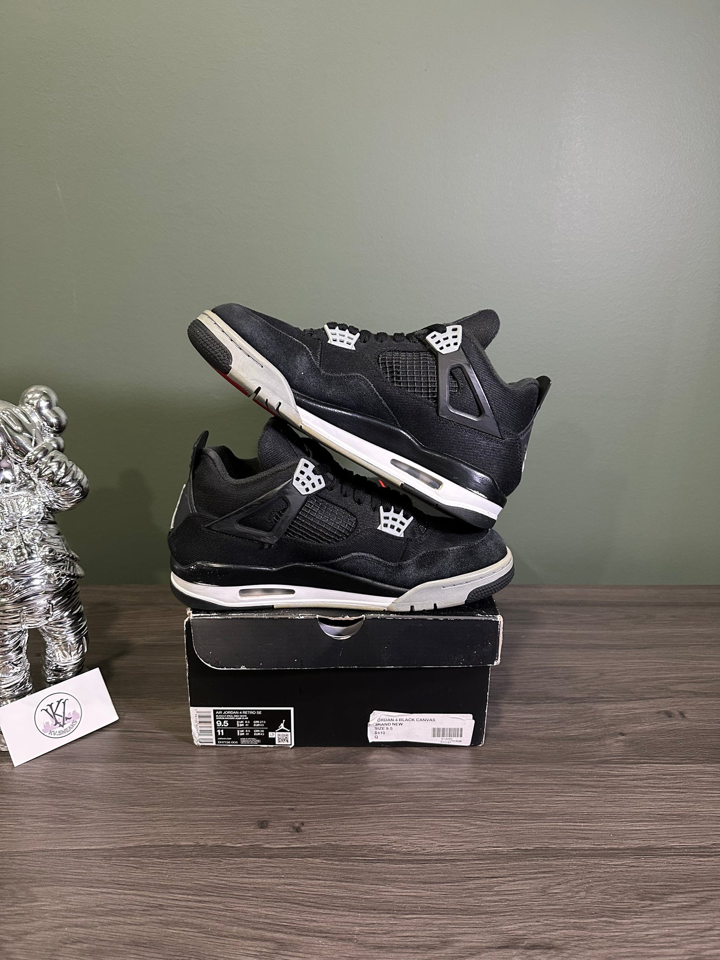 Jordan 4 Black Canvas
