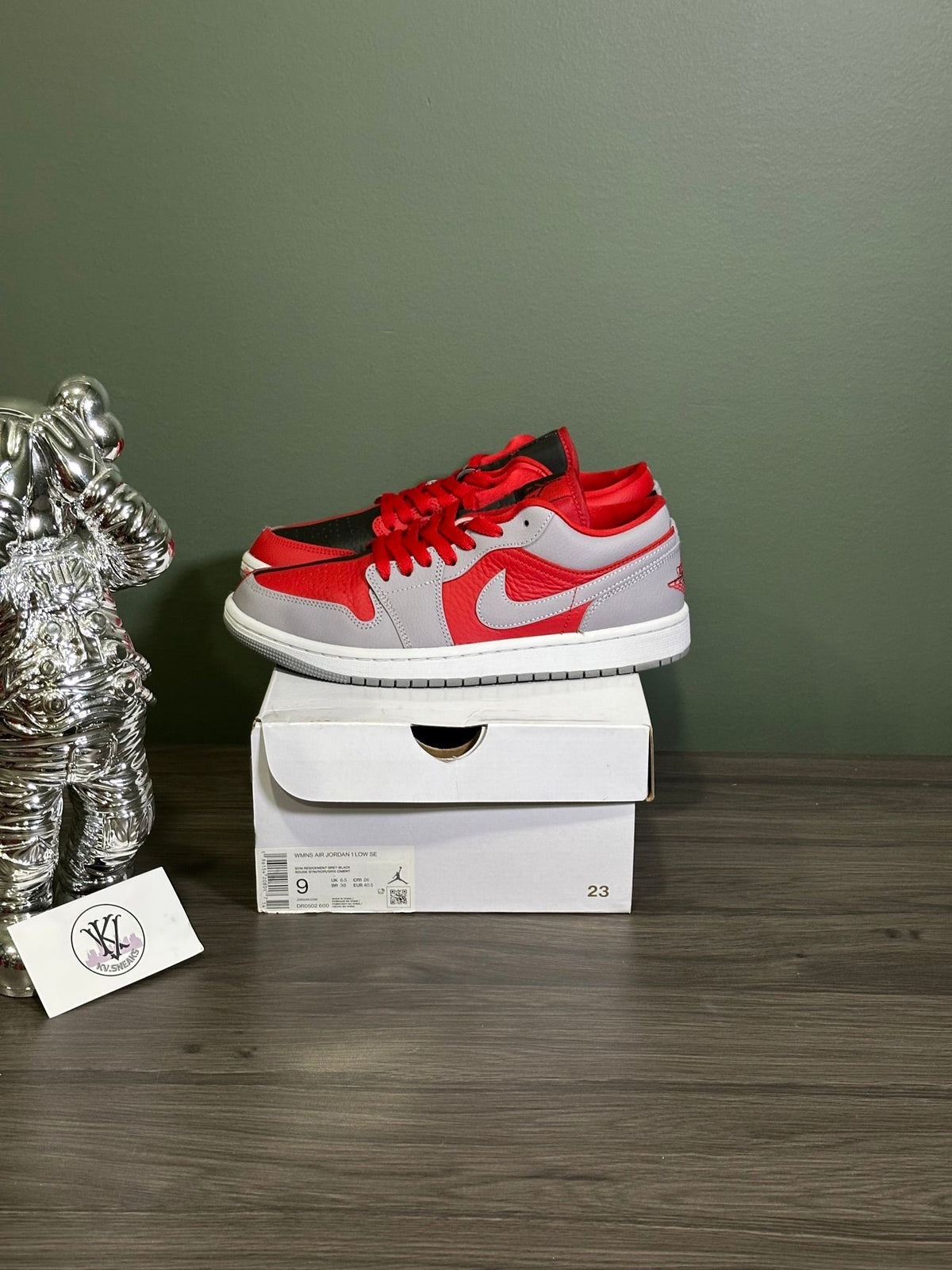 Jordan 1 Low SE Homage Split Gym Red Cement Grey (Women's)
