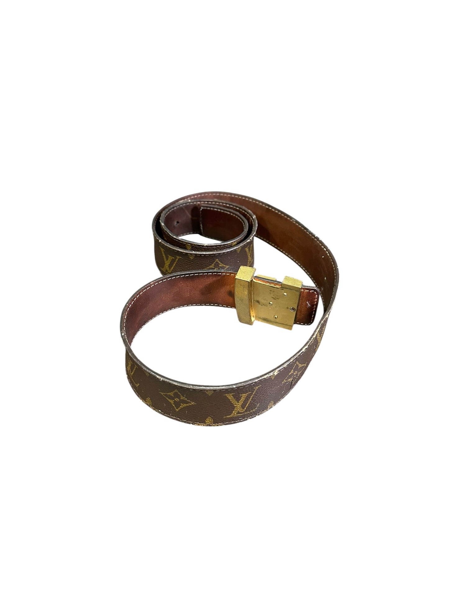 LOUIS VUITTON INITIALES LEATHER BELT BROWN