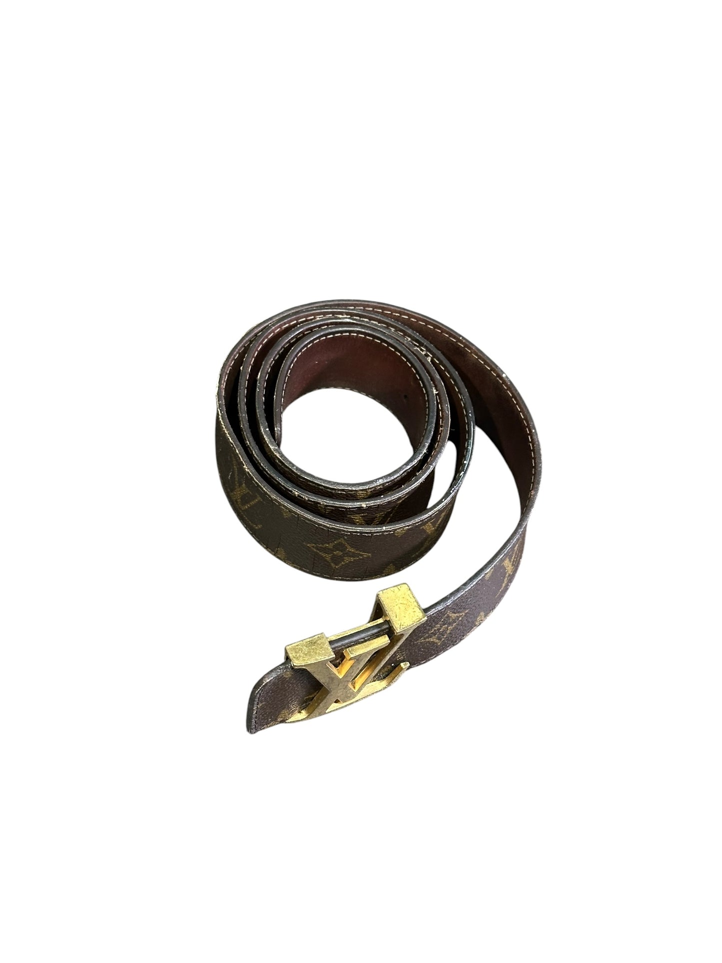 LOUIS VUITTON INITIALES LEATHER BELT BROWN