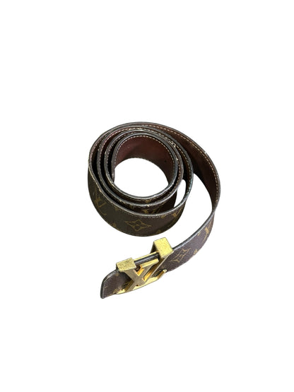 LOUIS VUITTON INITIALES LEATHER BELT BROWN