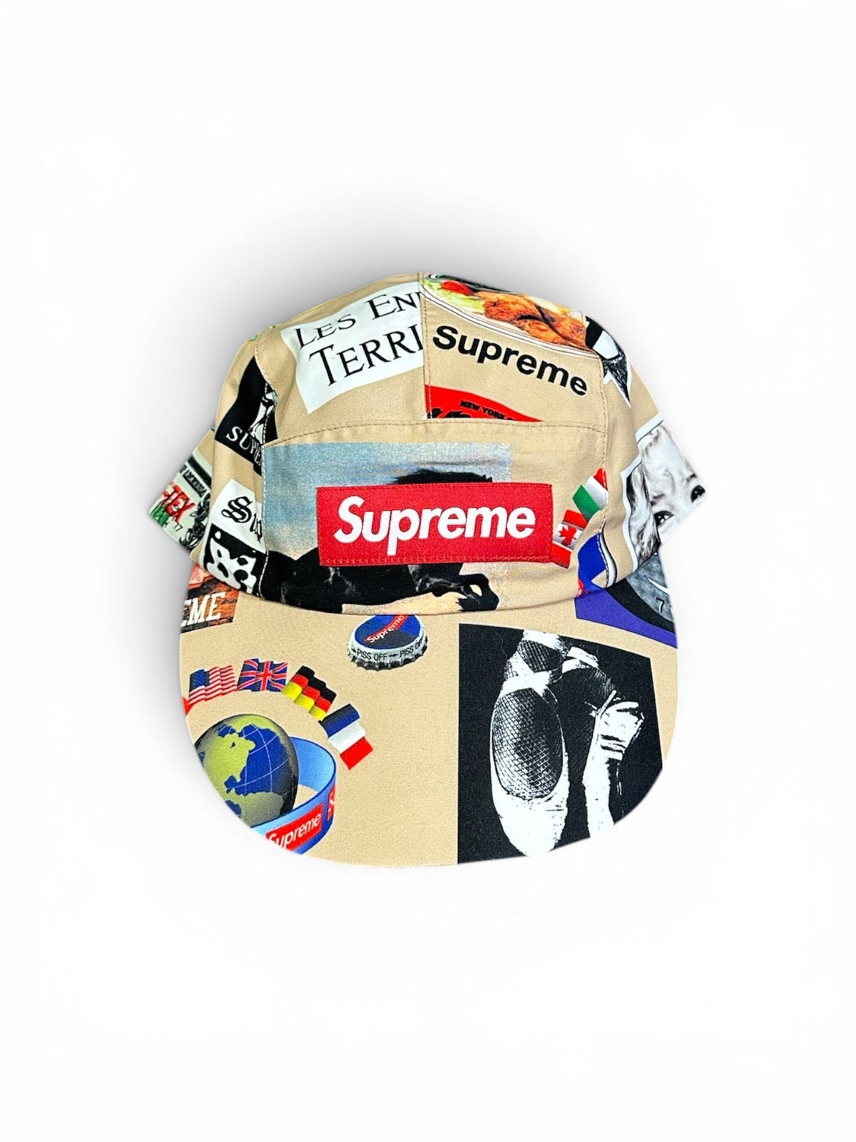 SUPREME GORE-TEX LONG BILL CAMP CAP TAN STICKERS