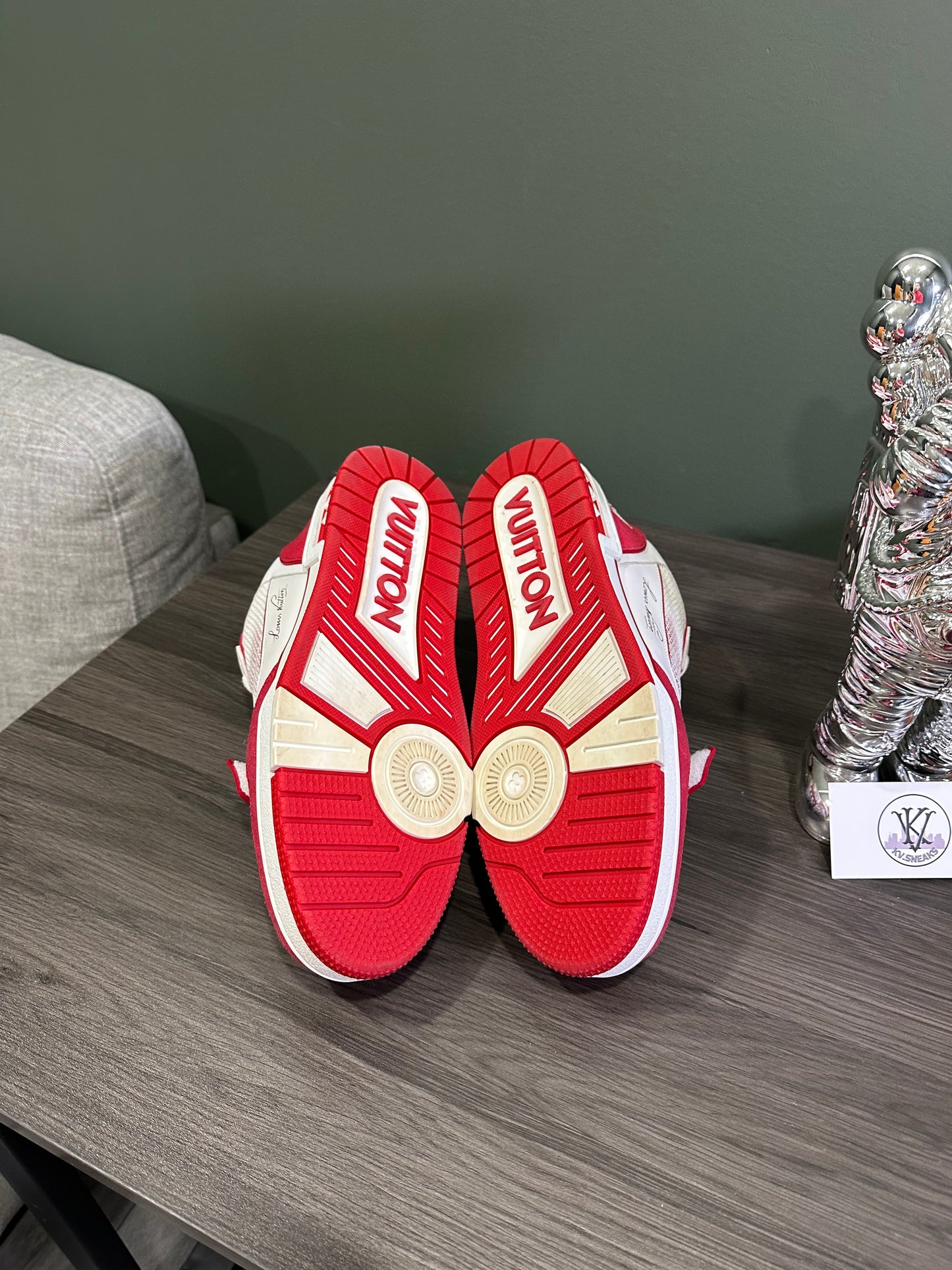 Louis Vuitton Trainer Red Monogram Denim