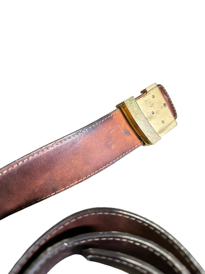 LOUIS VUITTON INITIALES LEATHER BELT BROWN