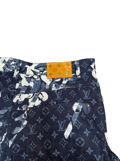 Louis Vuitton Monogram Floral Denim Jean