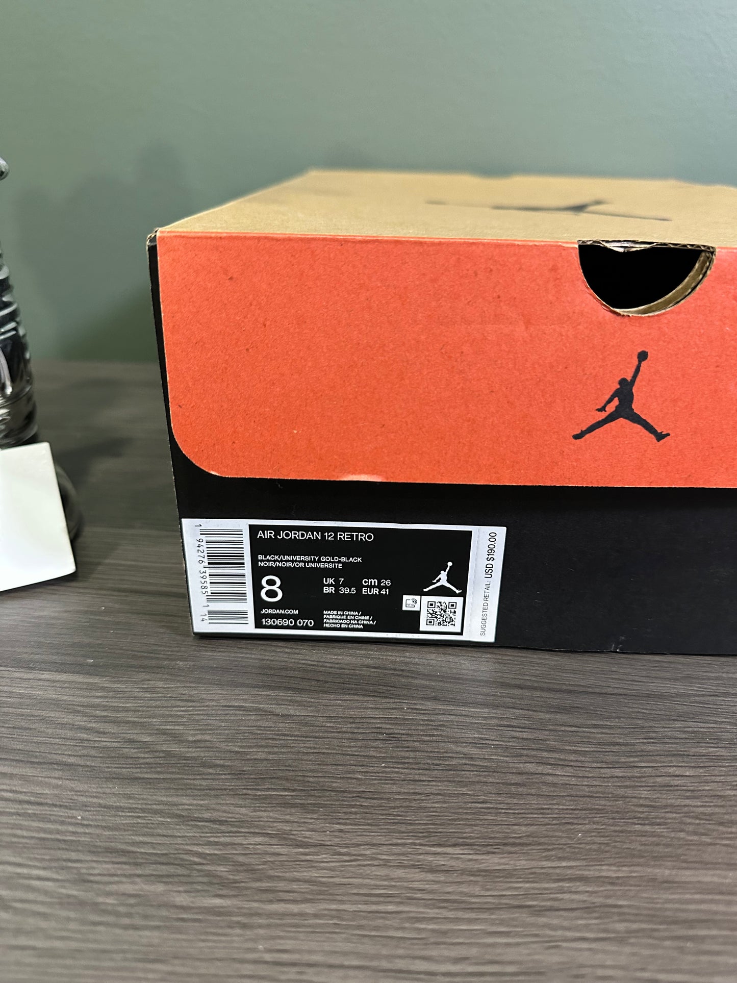 Jordan 12 Black University Gold