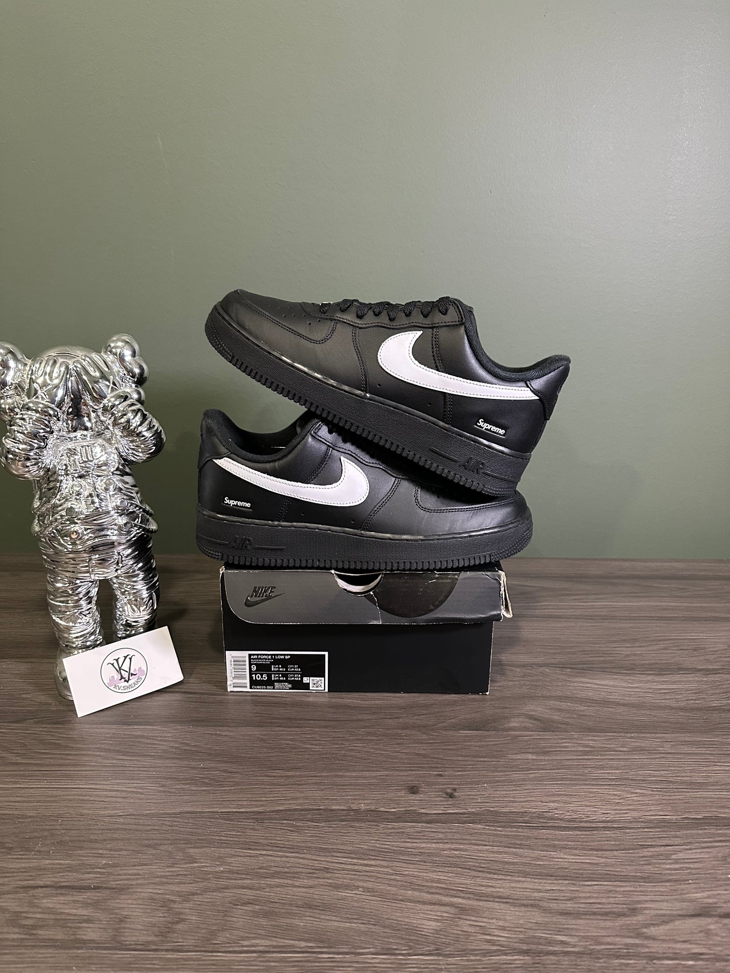 Air Force 1 Supreme Black White