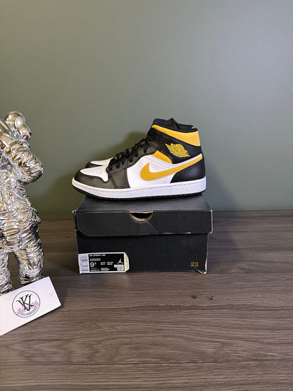 Jordan 1 Mid White Pollen Black