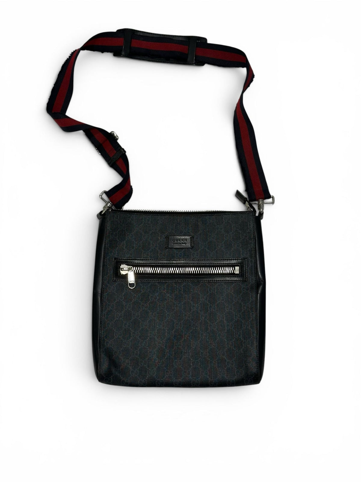 GUCCI LARGE GG SUPREME BLACK MESSENGER BAG