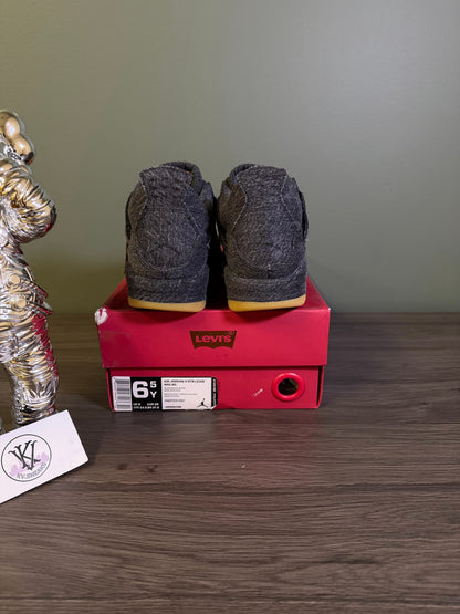 Jordan 4 Retro Levi's Black (GS) (Blank Tag)