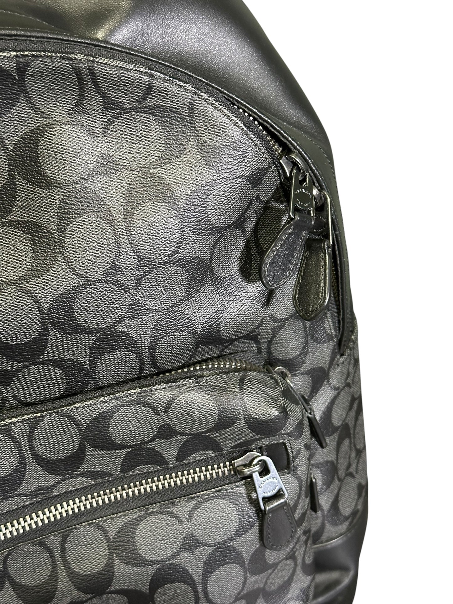COACH SIGNATURE LEATHER CANVAS BACKPACK