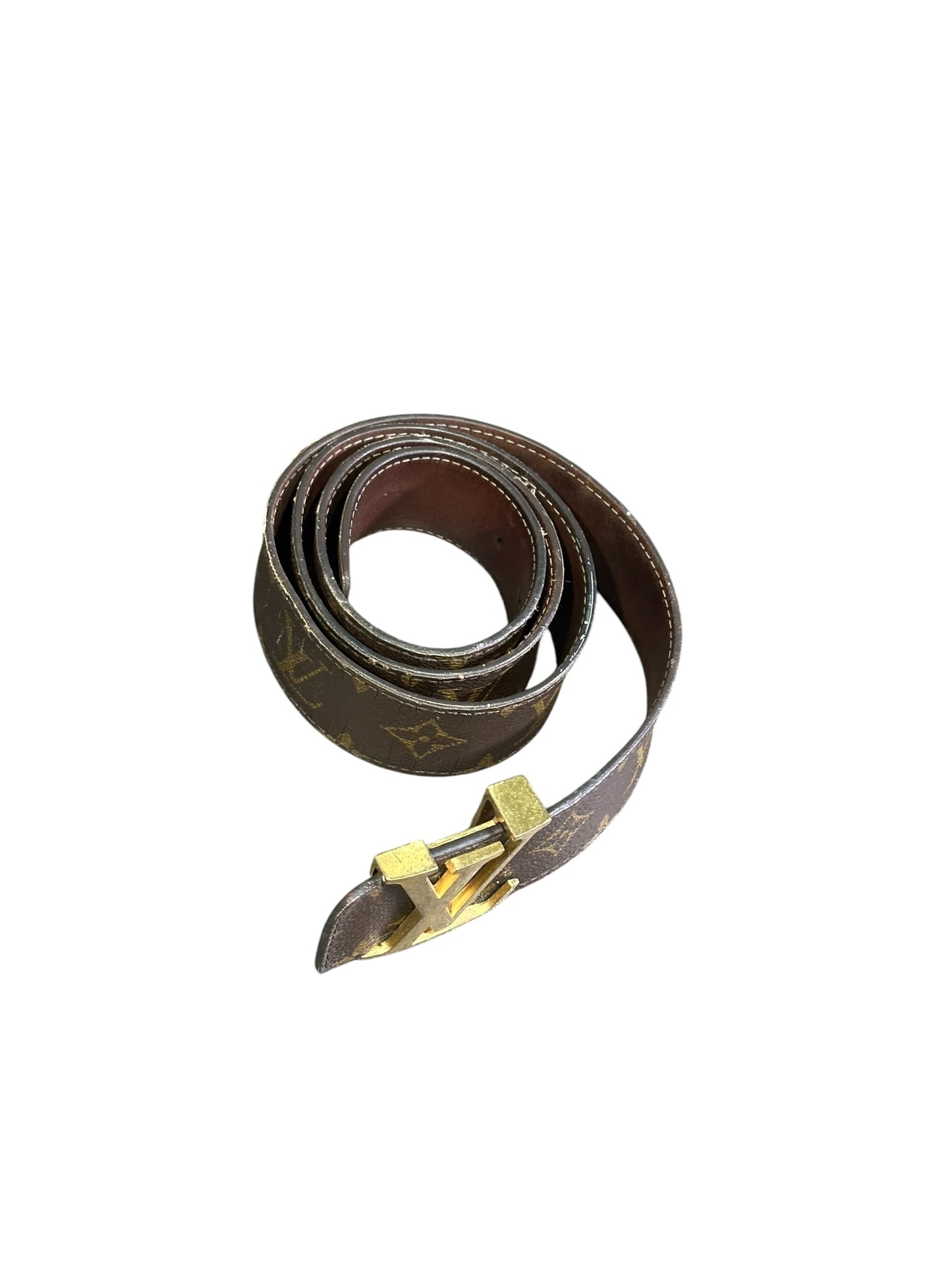 LOUIS VUITTON INITIALES LEATHER BELT BROWN