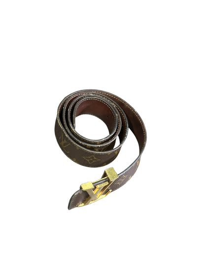 LOUIS VUITTON INITIALES LEATHER BELT BROWN