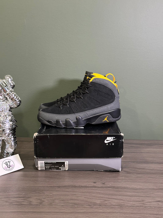 Jordan 9 Dark Charcoal University Gold