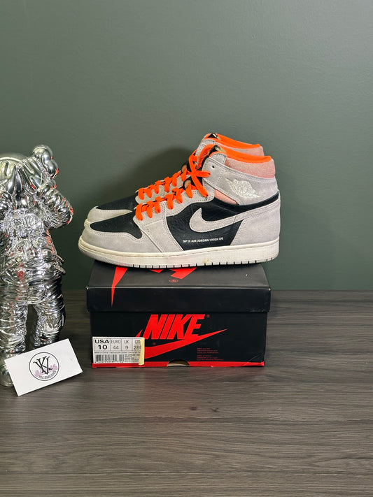 Jordan 1 High Neutral Grey Hyper Crimson