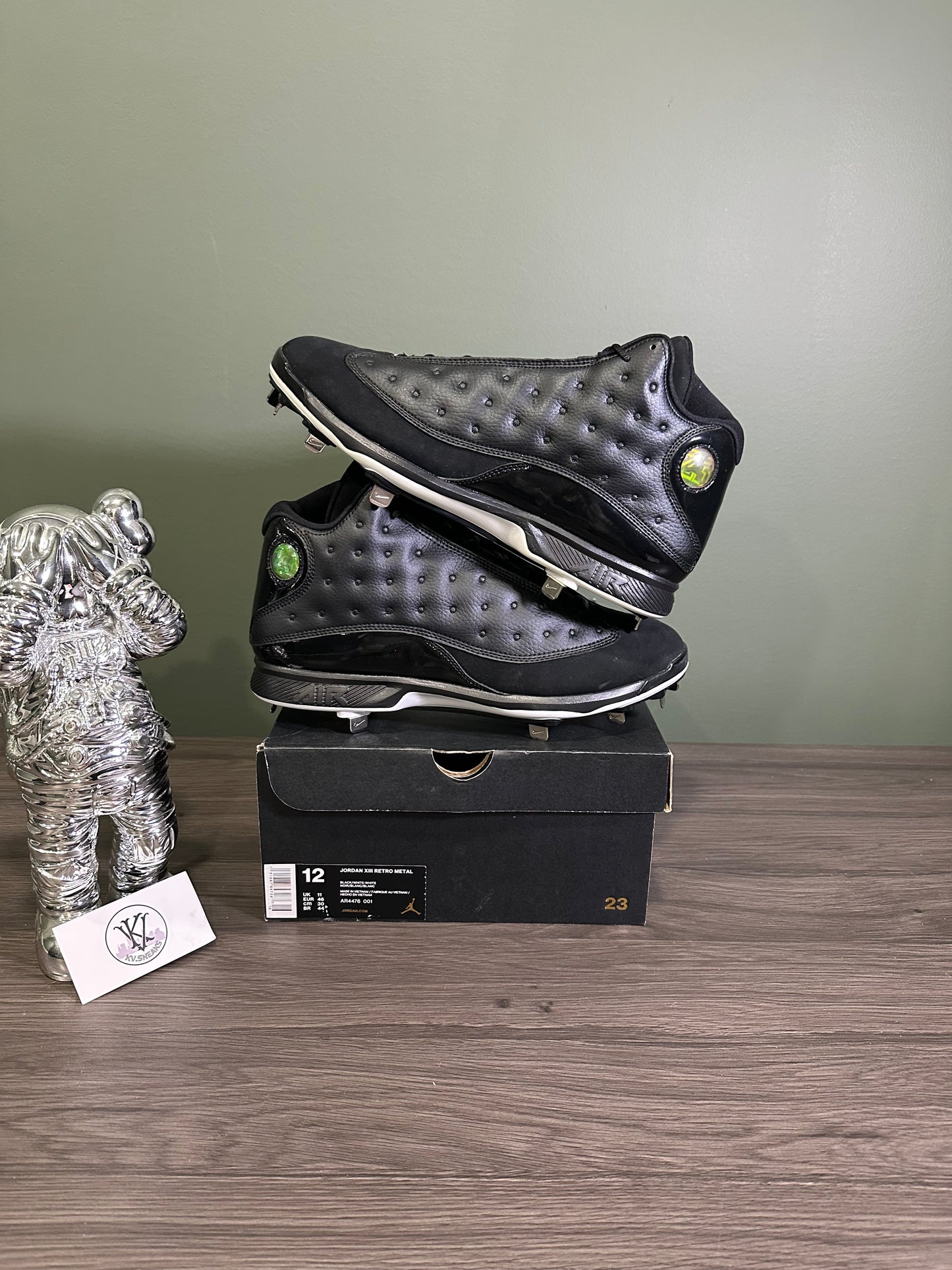 Jordan 13 Metal Cleat Black