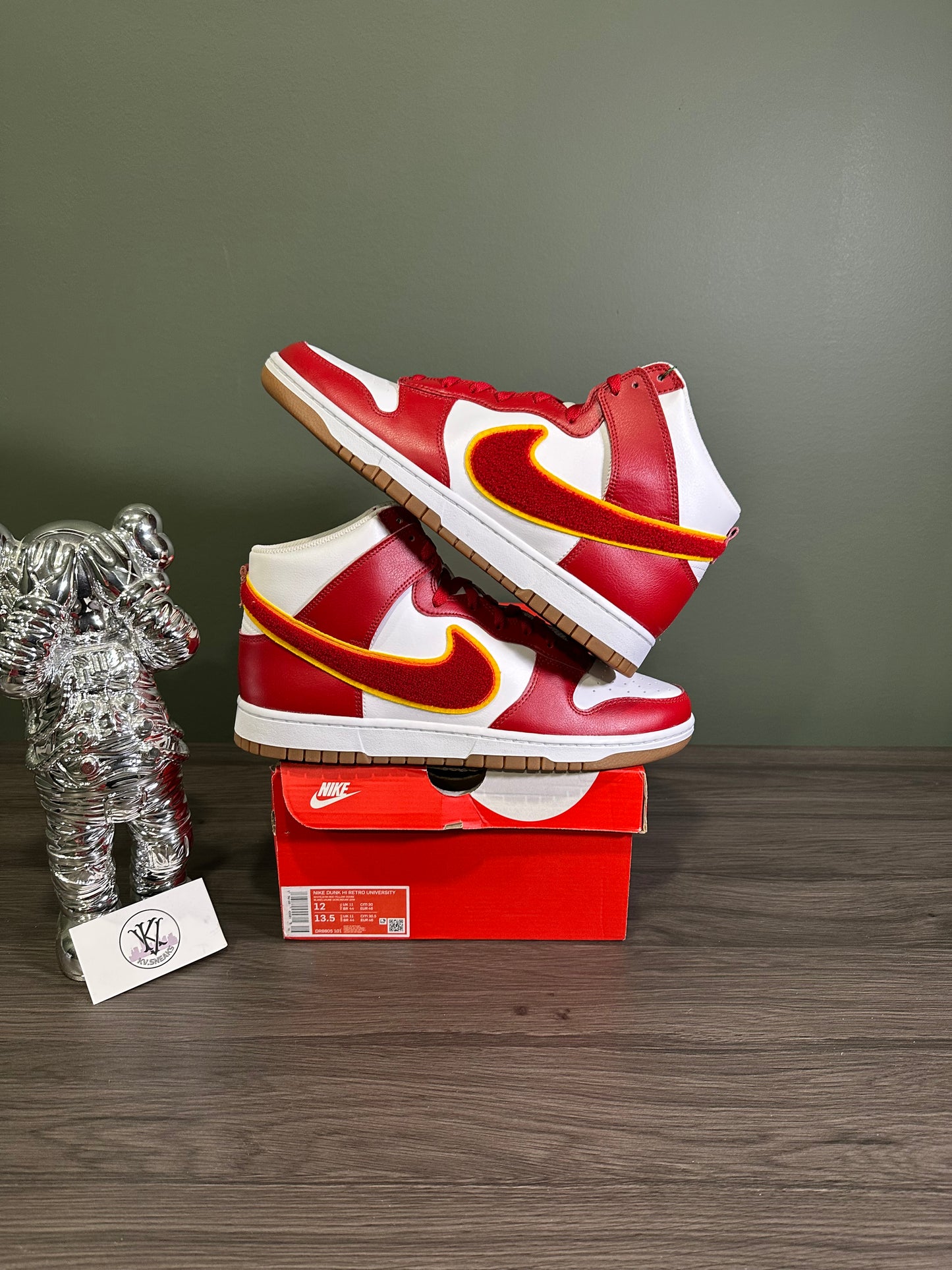 Dunk High Chenille Swoosh White Gym Red