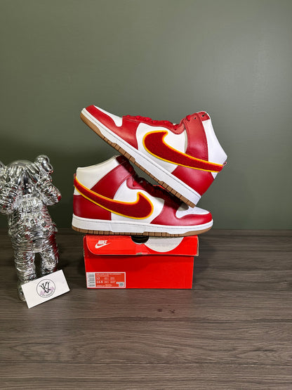 Dunk High Chenille Swoosh White Gym Red