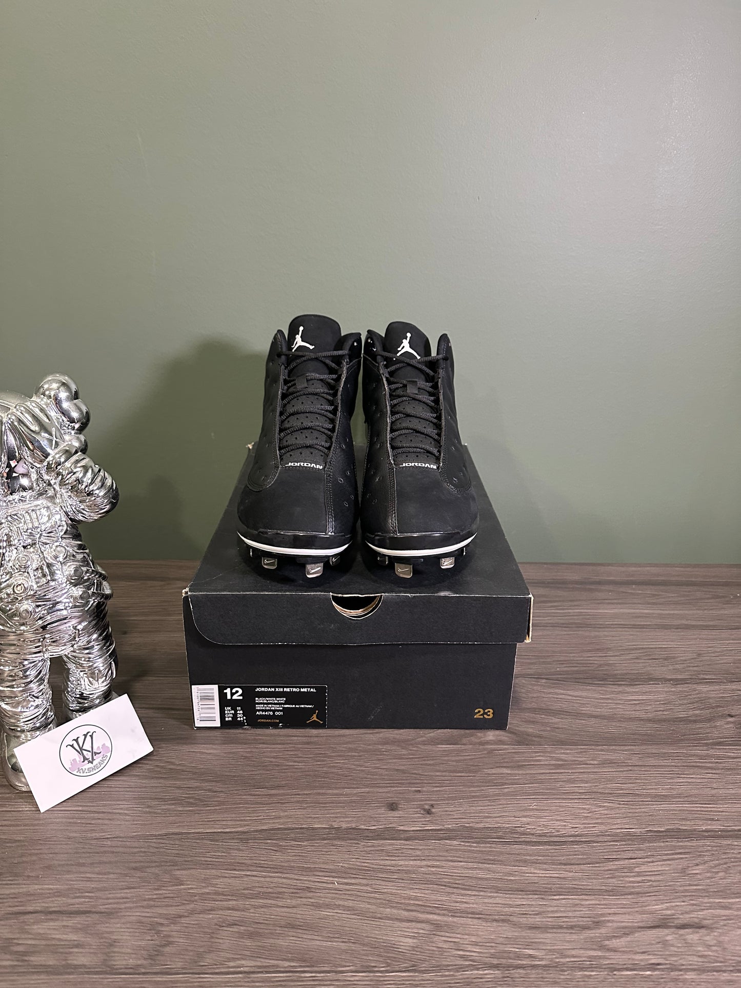 Jordan 13 Metal Cleat Black