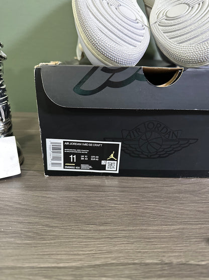 Jordan 1 Mid Craft Inside Out White Grey