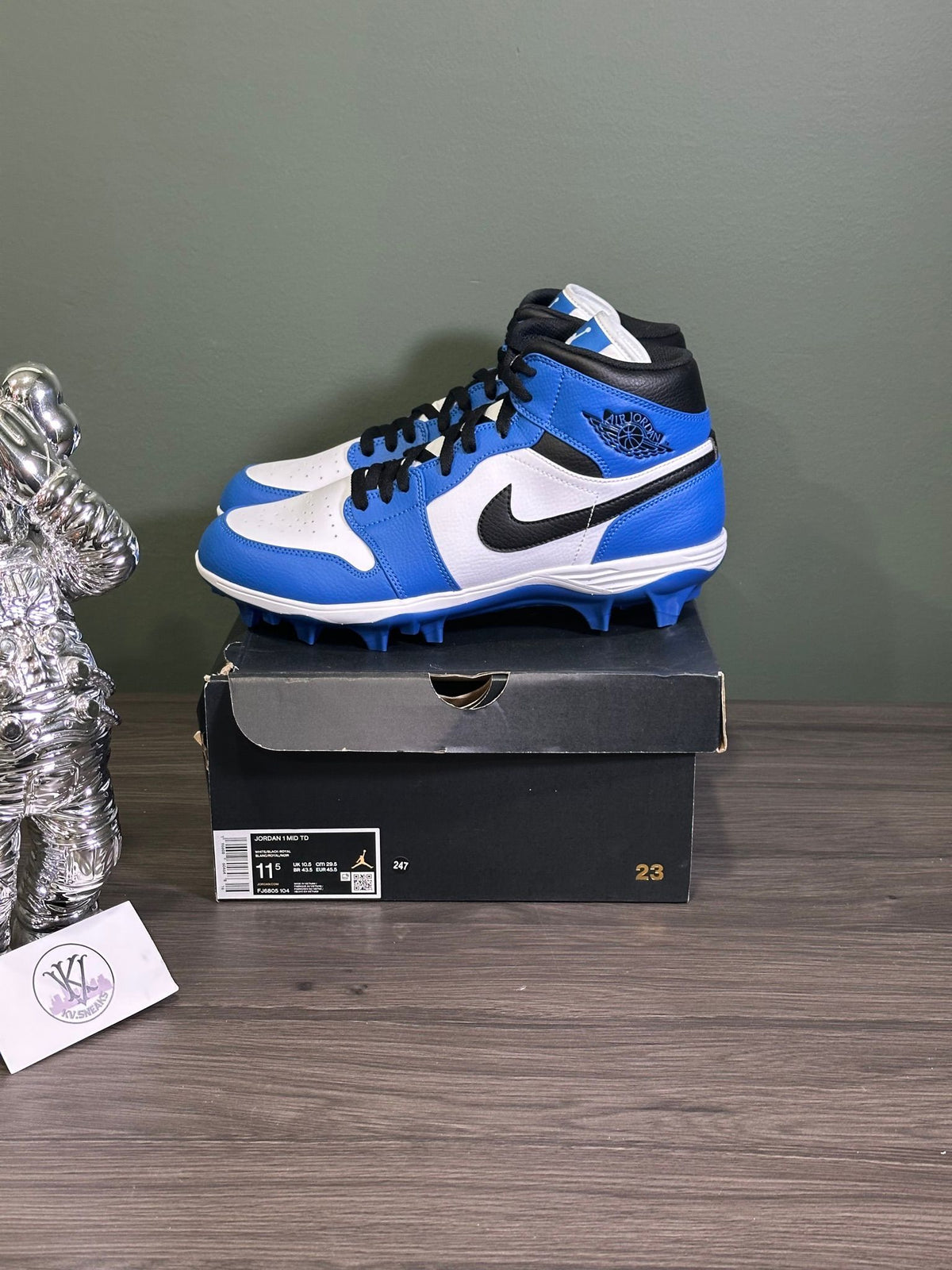 Jordan 1 Mid TD Cleat Game Royal