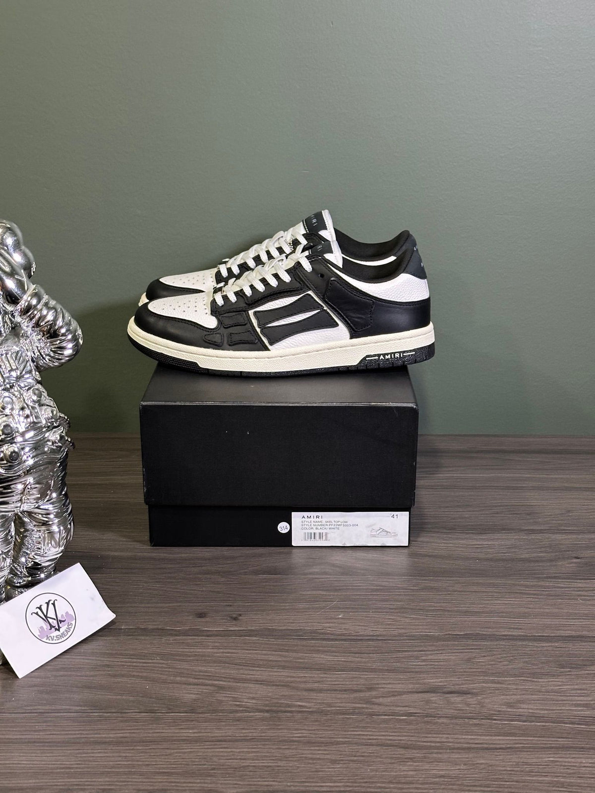 AMIRI SKEL LOW TOP BLACK WHITE