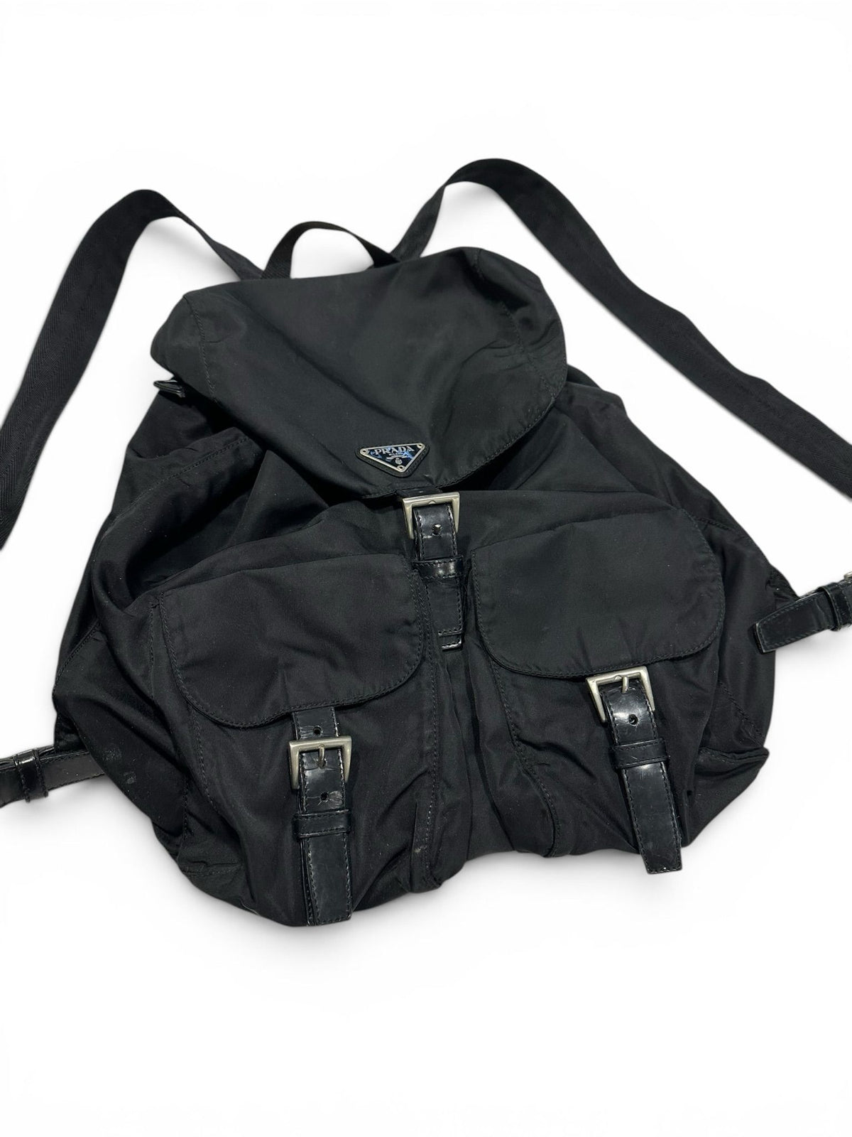 PRADA NYLON BACKPACK BLACK TRIANGLE LOGO