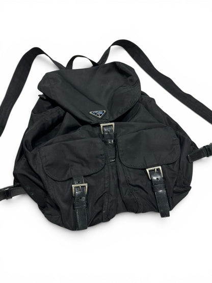 PRADA NYLON BACKPACK BLACK TRIANGLE LOGO