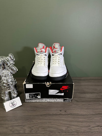 Jordan 5 Fire Red Silver Tongue